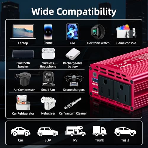 400W Car Power Inverter DC 12V to AC 110V Car Charger Plug Adapter
