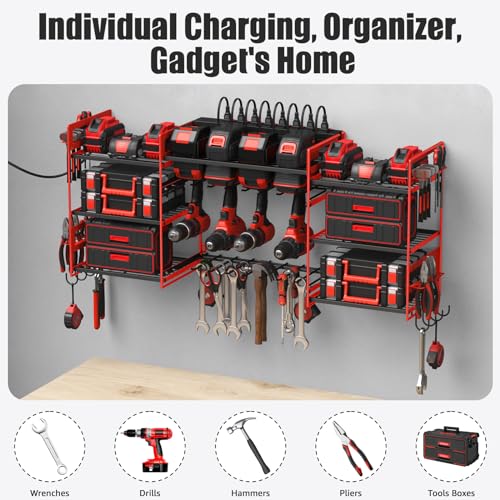 Red Power Tool Organizer Wall Mount (15 Count)
