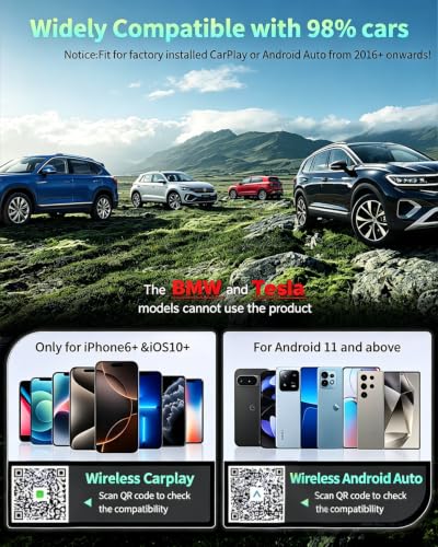 Wireless CarPlay Adapter for Apple iPhone & Android Auto Dongle