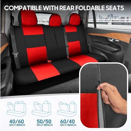 PolyPro Red Car Seat Covers Full Set with 4