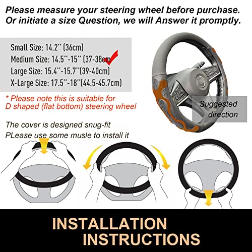 D Shaped Comfy Grip Steering Wheel Cover 14.5