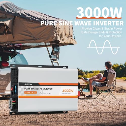 3000W Pure Sine Wave Inverter 24V DC to 120V AC