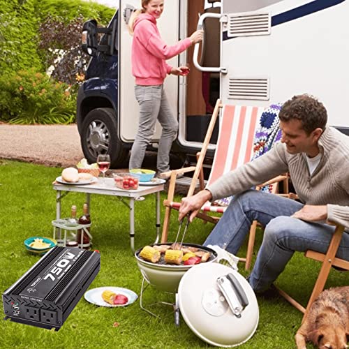 12V Inverter 750W Inverter 12V to 110V or Cars Trucks semi Trucks Various Vehicles with 2 AC Power outlets 2USB Ports