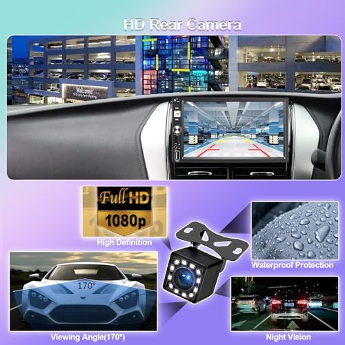 7 Inch Double Din Car Stereo Wireless Apple CarPlay Android Auto Radio
