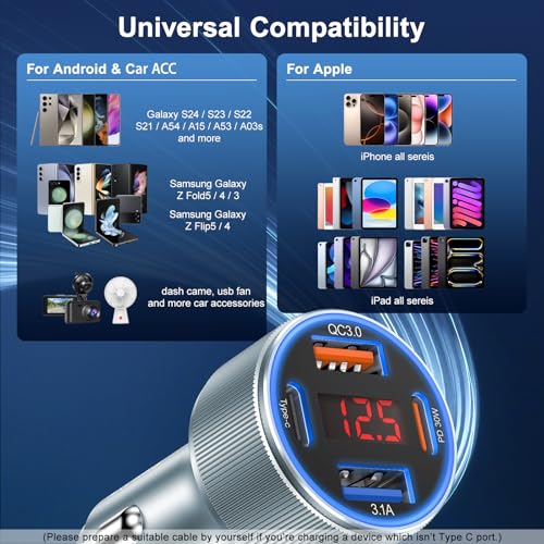 Car Phone Charger for iPhone 17 16 15