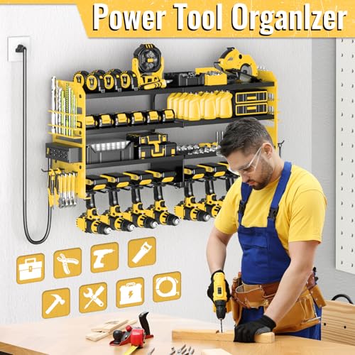 Power Tool Organizer Wall Mount with Charging Station