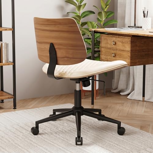 Modern Armless Office Chair with Wheels