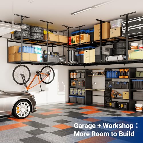 4x8 2 Tier Overhead Ceiling Garage Storage Rack