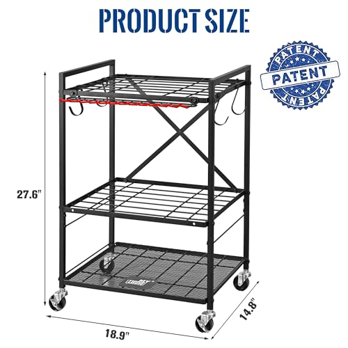 Rolling Garden Tool Organizer for Garage and Yard Tools