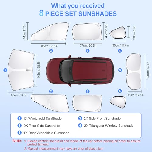 8pcs Car Window Shades for Nissan Rogue 2021 (8 Count)