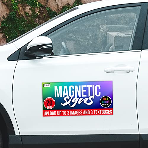 2 Pack Personalized Magnetic Signs for Vehicles