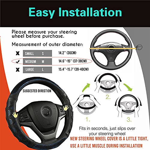 Steering Wheel Cover Great Grip Honeycomb Design 15 Inch