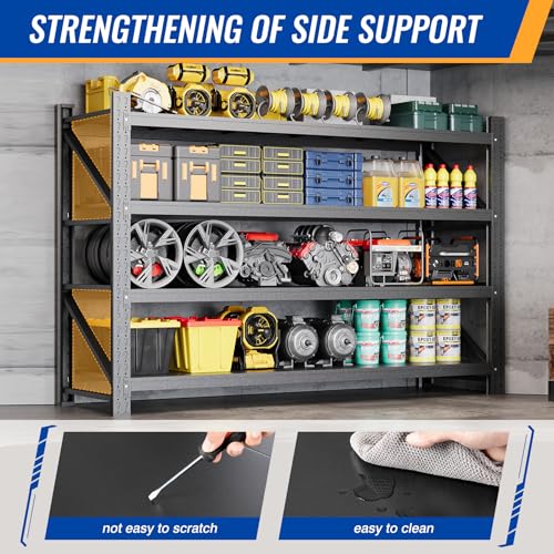 77" W Storage Shelves 9000lbs Garage Metal Shelving Heavy Duty Garage Shelves Adjustable Storage Shelves for Industrial