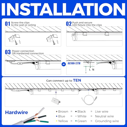 Pack of 6 LED T5 Shop Light 3FT (6 Count)