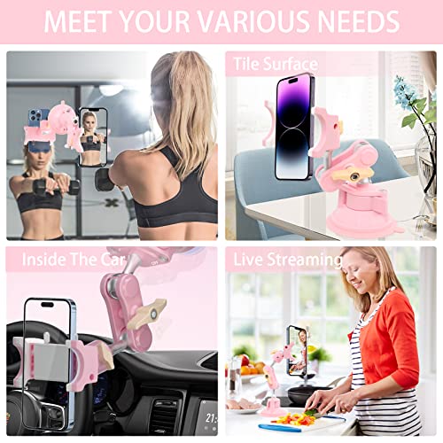 Suction Cup Phone Mount 360 Rotating Universal Ball Head Arm for Car Dashboard Windshield Vehicle Sunroof