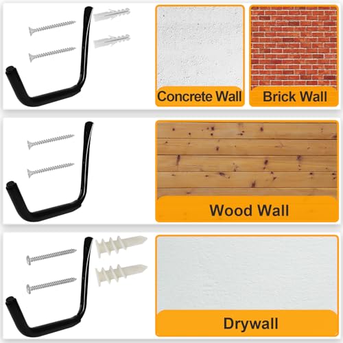 15" Heavy Duty Garage Storage Hooks (8 Count)