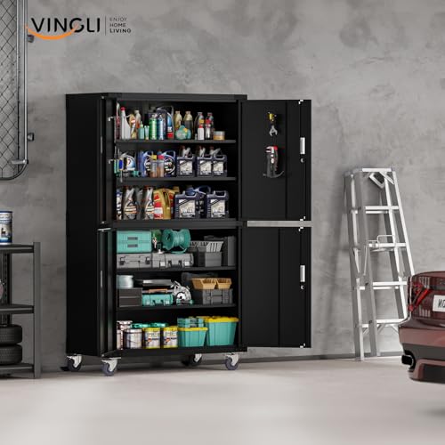 Large Garage Storage Cabinet with 4 Doors