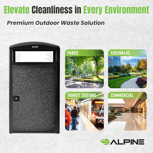 Outdoor Commercial Trash Can with Lid