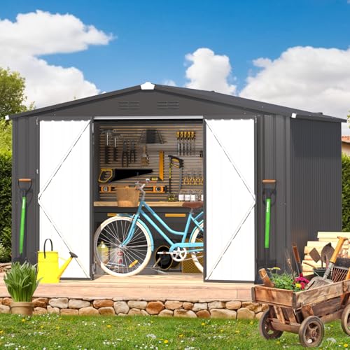 8' x 10' Waterproof Metal Outdoor Storage Shed