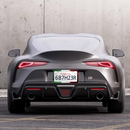 Italy Flag License Plate Frame Italian Flag Stainless Steel 6x12 Inch 2Hole