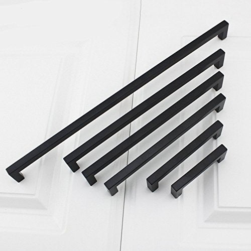 1 Pack 3 Inch Black Kitchen Cabinet Handles Square Drawer Pulls