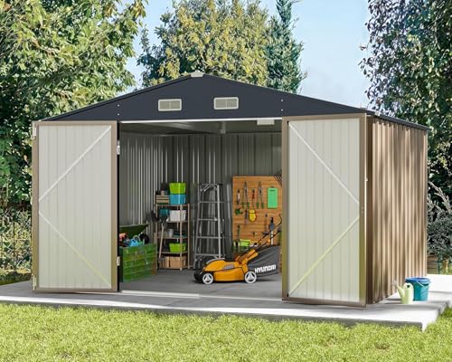10x8FT Outdoor Storage Shed Brown