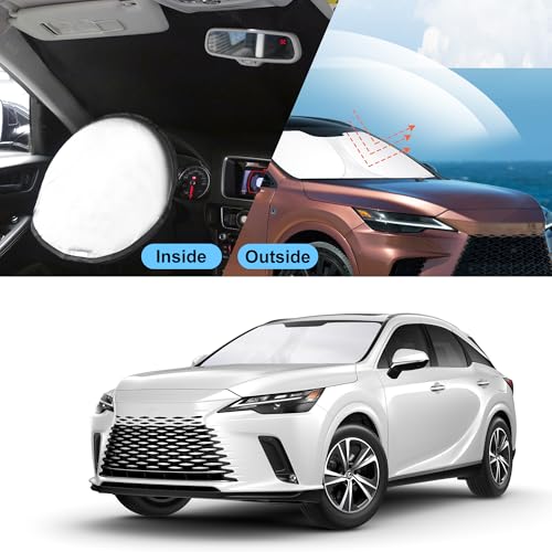 Sun Shade for Lexus RX 2023 2024 2025 2026 Accessories Windshield Sun Shade Window Shade UV Rays Protection Sun Visor Cover with Steering Wheel Sunshade Storage Bag