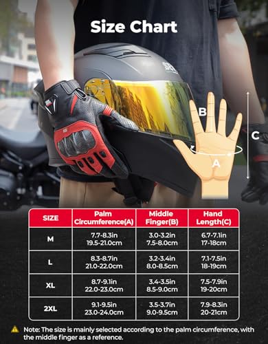 Sheepskin Leather Motorcycle Gloves for Men