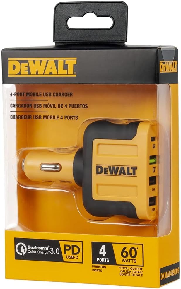 Heavy Duty 4 Port USB C Car Charger Multiport