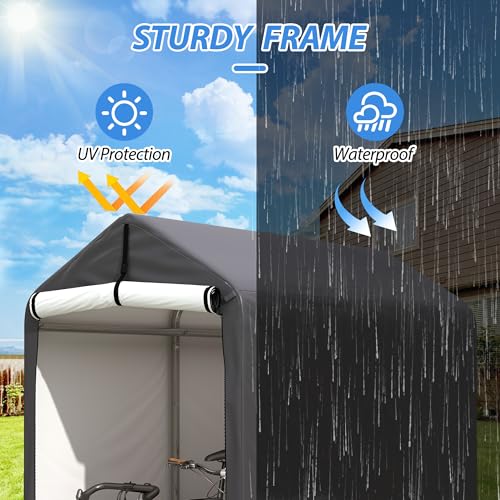 Outdoor Storage Shed 6 x 3Ft Heavy Duty Portable Storage Shelter with Roll