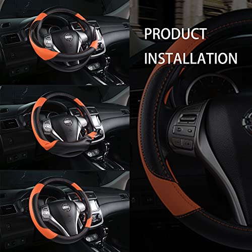 Leather Car Steering Wheel Cover