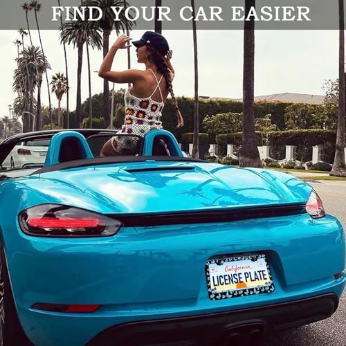 Blue Flower Butterfly License Plate Frames