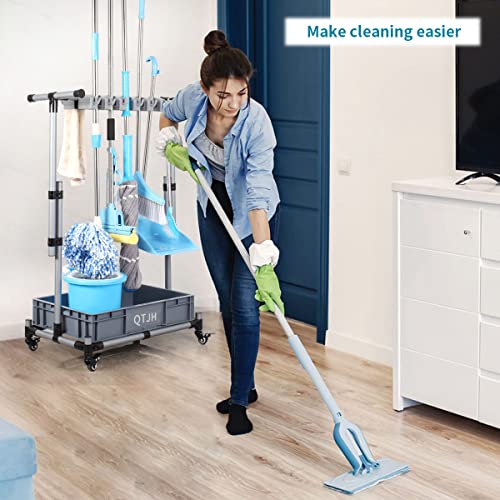 Broom And Mop Holder Put Wet Movable Floor
