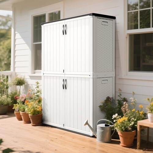 Outdoor Storage Cabinet with Lockable Doors