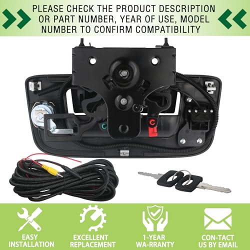 Backup Camera Tailgate Handle Rear View Camera Liftgate Latch Handle with Key Lock Cylinder Black Compatible with 2007