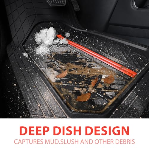 Metal Medium Rubber Floor Mats for Car Heavy Duty Car Mats All Weather (4 Count)