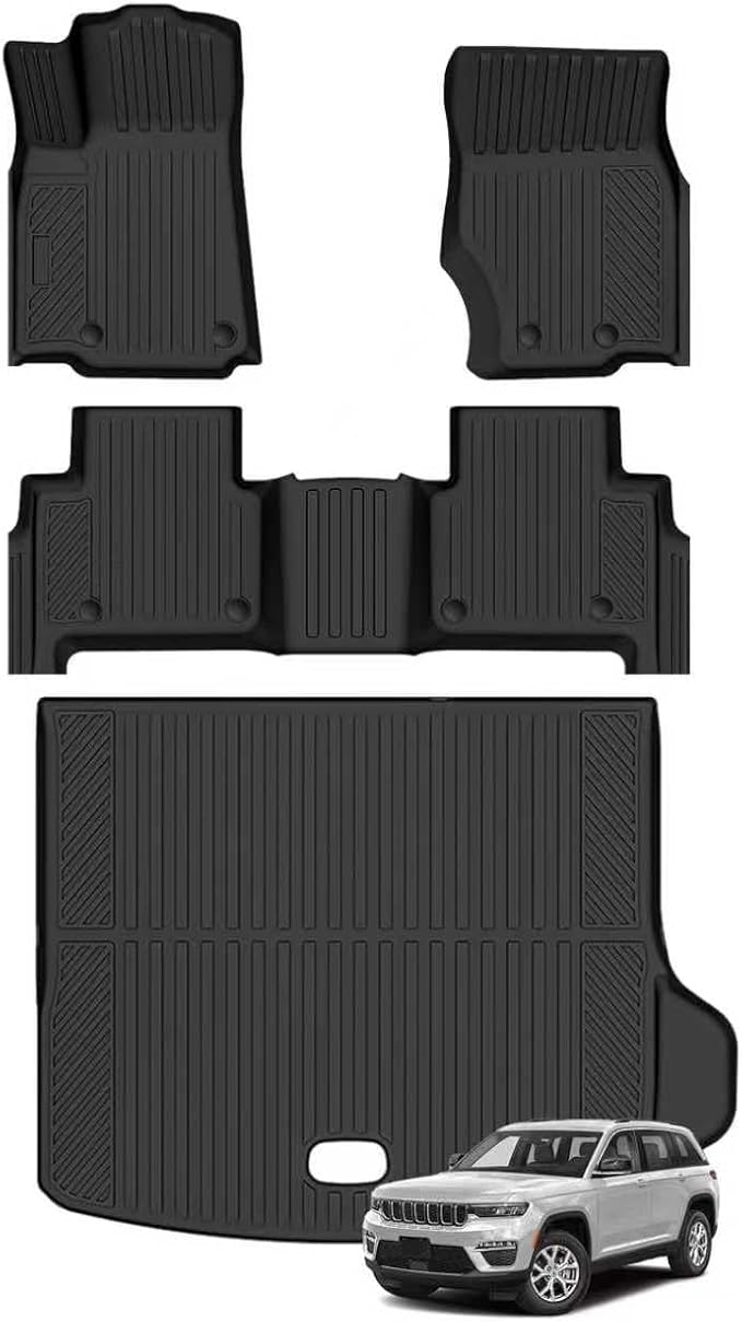 Custom Fit Floor Mats for Jeep Grand Cherokee (Include 4xe Not WK or L) 2022-2026, All Weather TPE Floor Liners with Trunk Mat, Odorless Full Set Interior Accessories