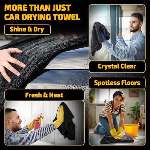 2 Pack 1200 GSM Car Drying Towels