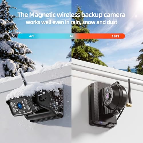 3 Magnetic Wireless Backup Camera with HD 1080P 10" DVR Monitor