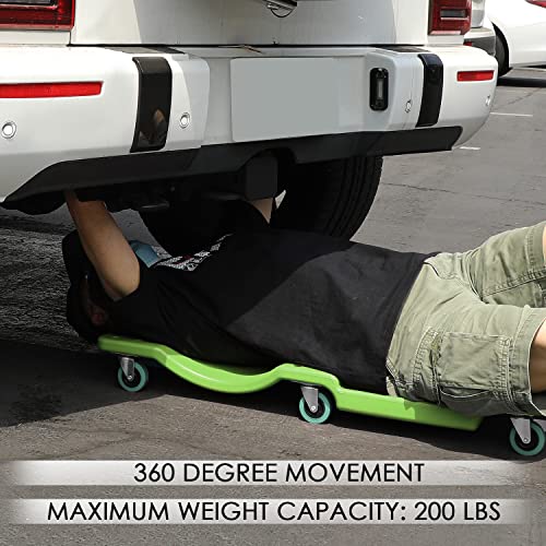 40Inch Low Profile Plastic Rolling Garage Shop Creeper with Padded Headrest