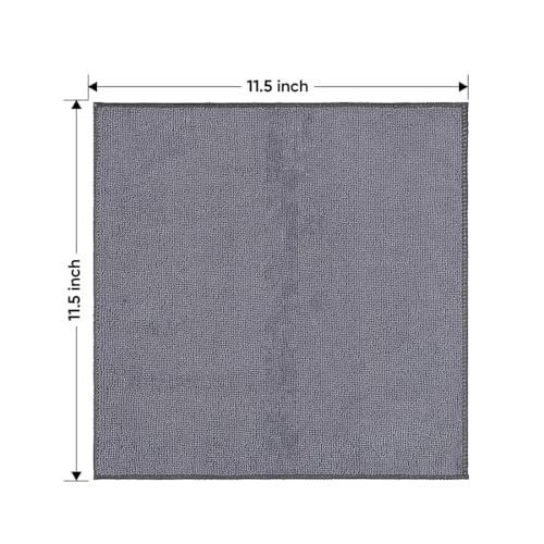 Grey Microfiber Cleaning Cloth 20 Pack 11.5 x 11.5 inch Microfiber Towels for Cars Ultra Absorbent Car Washing Cloth Lint Free Streak Free Cleaning Rags for Car Kitchen Window (20 Count)
