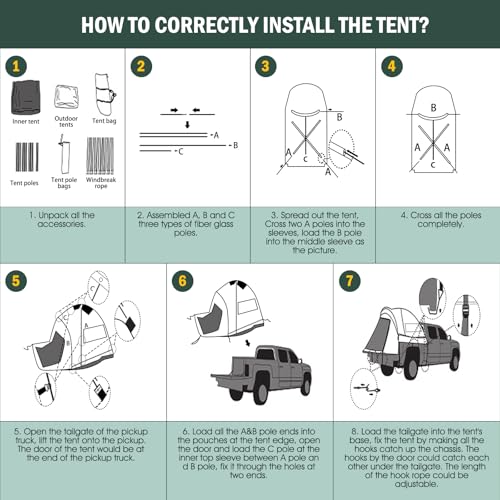 Pickup Truck Tent with Awning Shade