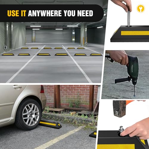 Rubber Parking Curb Wheel Stop for Garages and Driveways