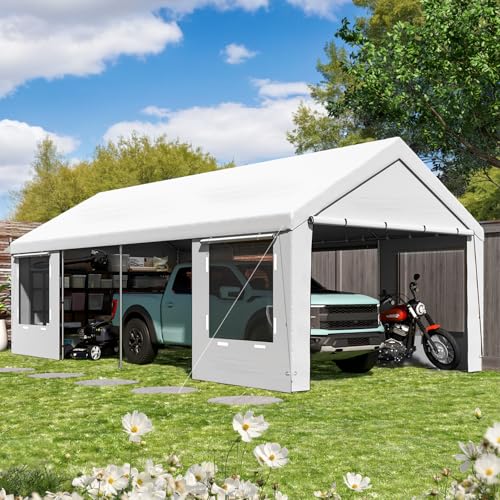 Carport 12x24 Ft Heavy Duty Carport with Roll