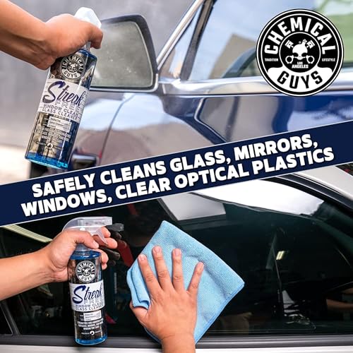 Streak Free Window Clean Auto Glass Cleaner Bundle with Waffle Weave Microfiber Towel