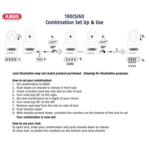 190CS 60 High Security Solid Steel Combination Padlock