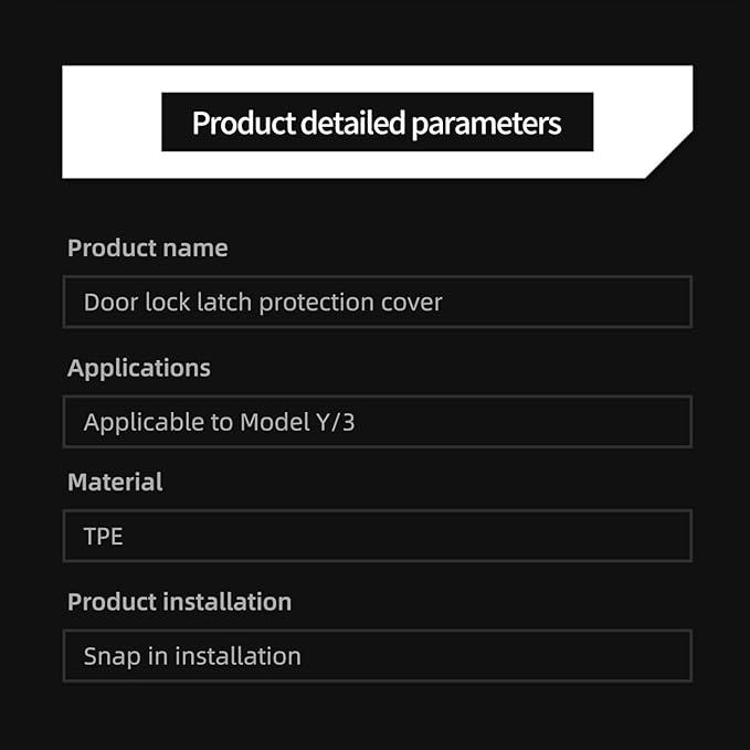 LUCKEASY for Tesla Model Y Juniper 2025 2026/Tesla Model 3 2024 2025 2026 Car Door Lock Cover Door Lock Latch Protector Door Edge Guard Door Entry Guard Black TPE