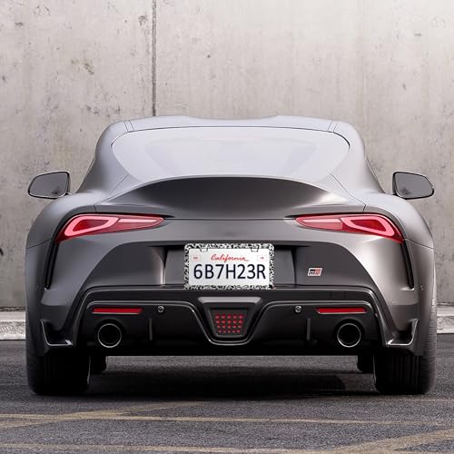 Grey Black Leopard Print License Plate Frame Cheetah License Plate Frames