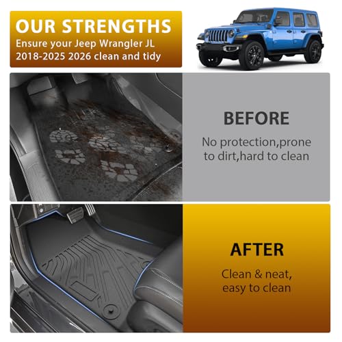 Floor Mats Cargo Liner for Jeep Wrangler JL Gas 2018