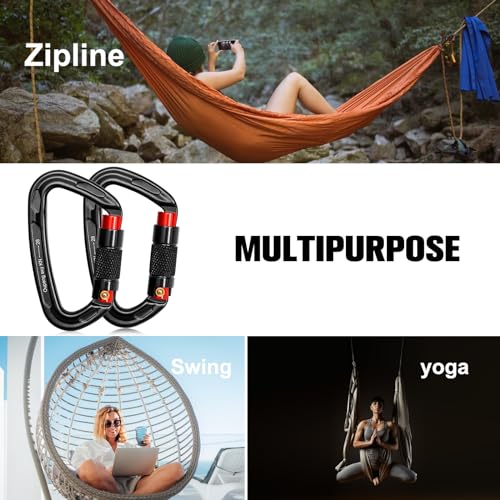Auto Locking Carabiner Clips (4 Count)